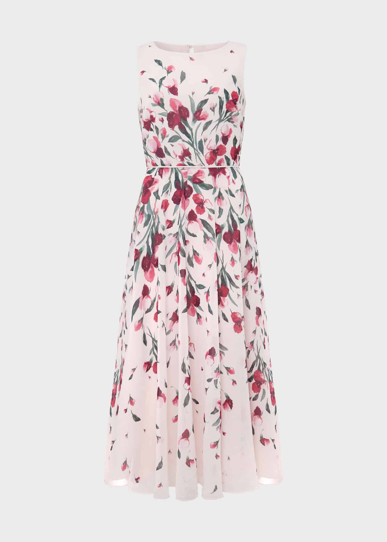Petite Carly Floral Midi Dress, Pink Multi, hi-res