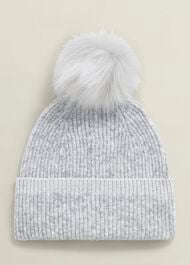 Carys Knit Hat, Light Grey, hi-res