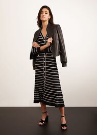 Belmont Knitted Dress, Black Ivory, hi-res