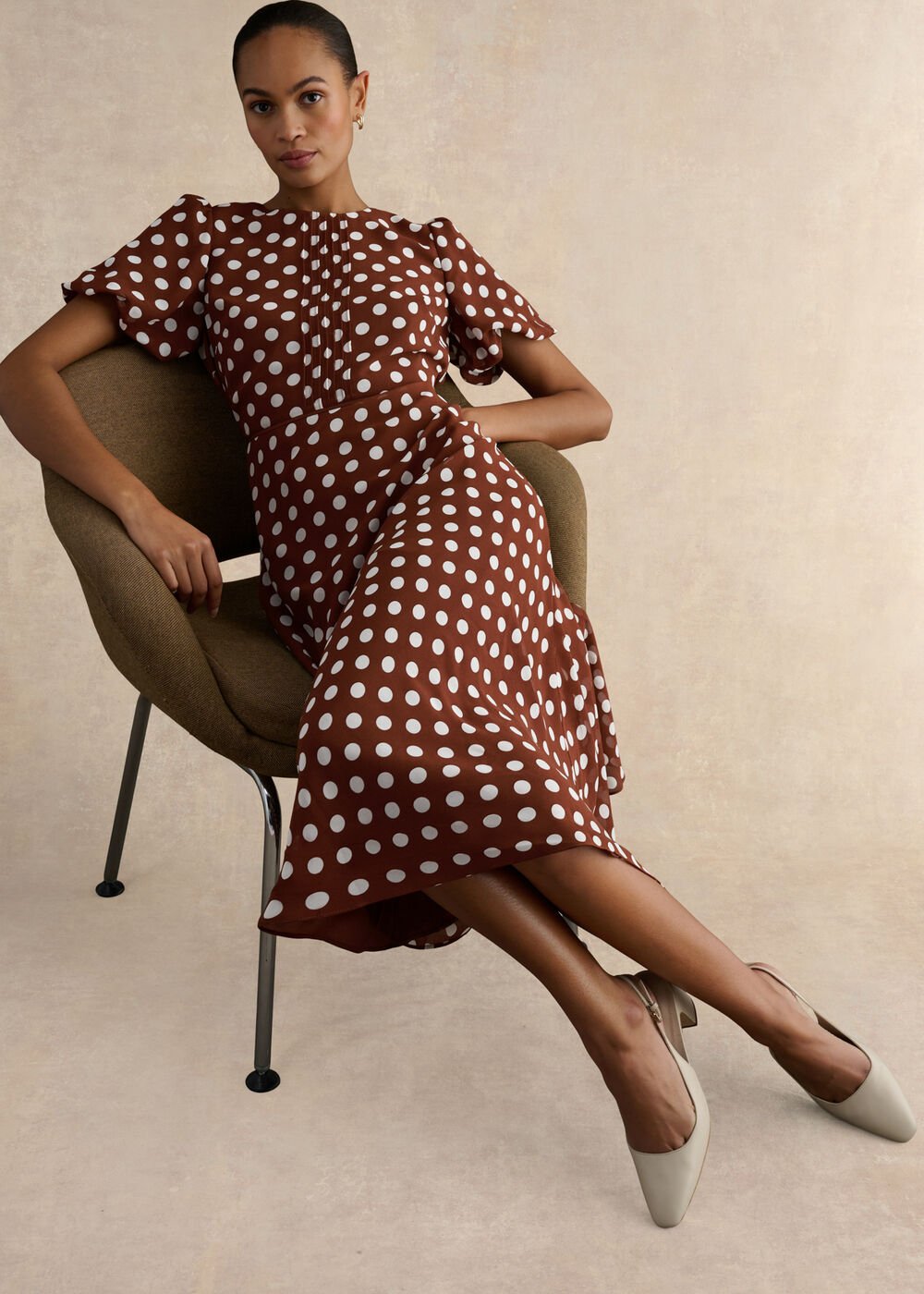 Dorothy Dress, Brown Ivory, hi-res
