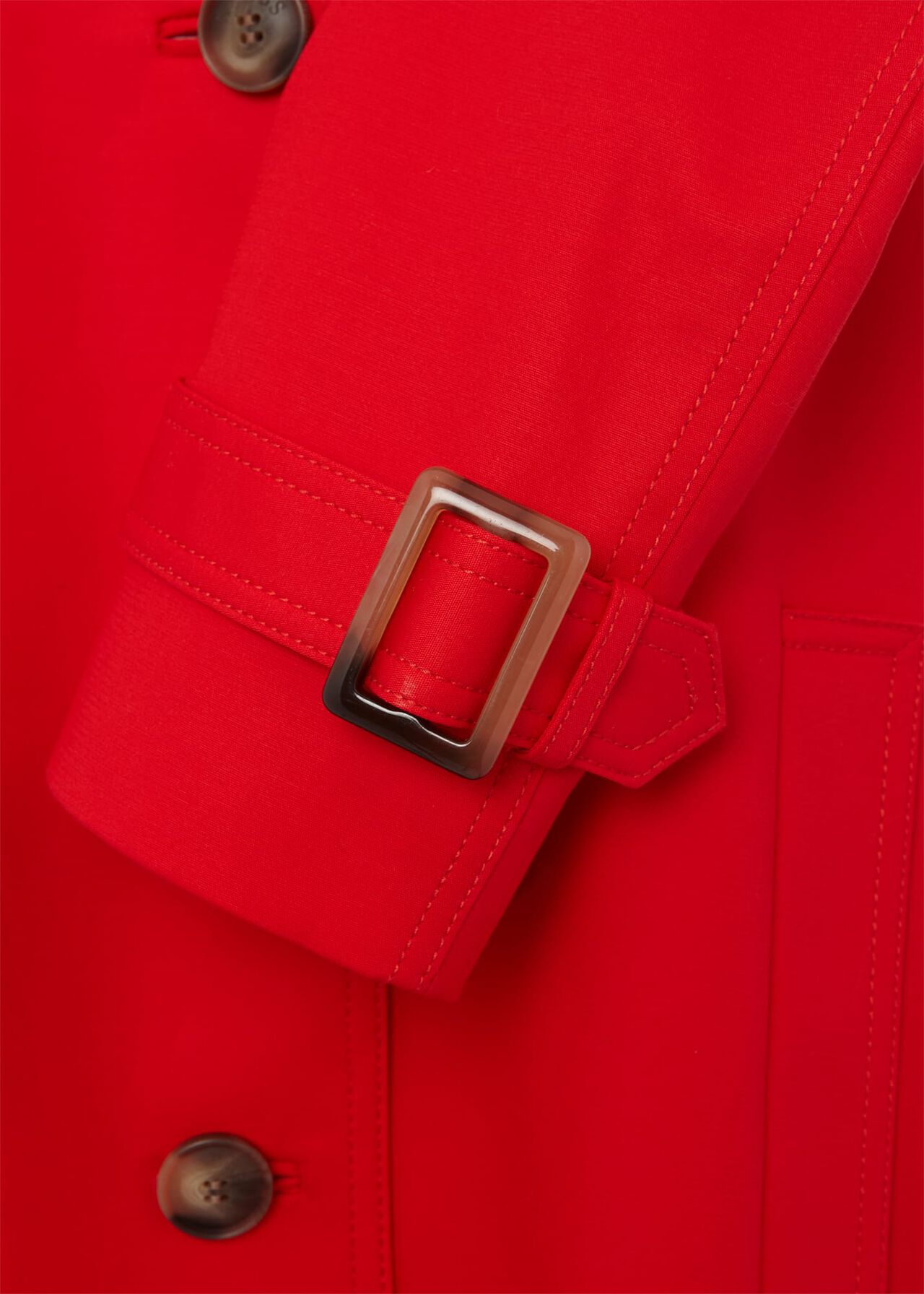 Hooded Chrissie Trench Coat, Geranium Red, hi-res