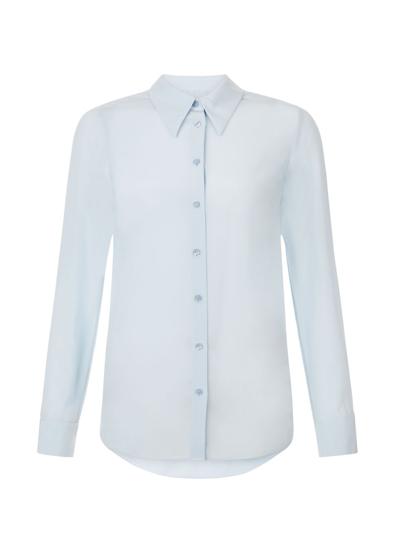 Athena Silk Blouse Pale Blue