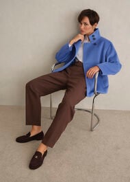 Remi Wool Blend Funnel Neck Jacket, Thistle Blue, hi-res