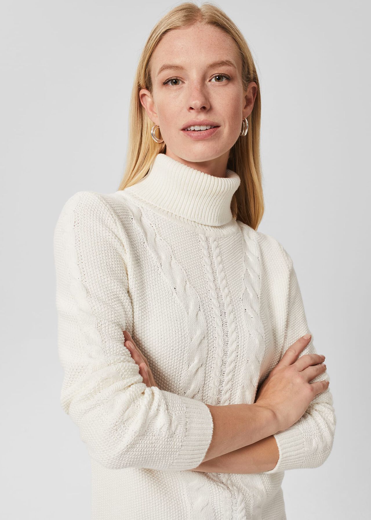 Nora Cable Jumper, Ivory, hi-res