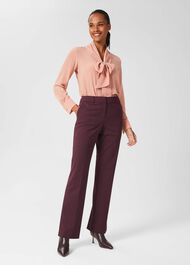 Hetty Straight Trousers, Burgundy, hi-res