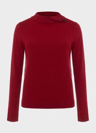 Talia Wool Cashmere Jumper, True Red, hi-res