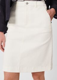 Connie Denim Skirt , Milky White, hi-res