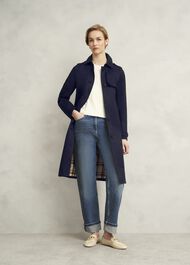 Hallie Shower Resistant Trench, Navy, hi-res