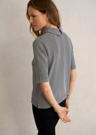 Tali Textured Top, Navy Ivory, hi-res