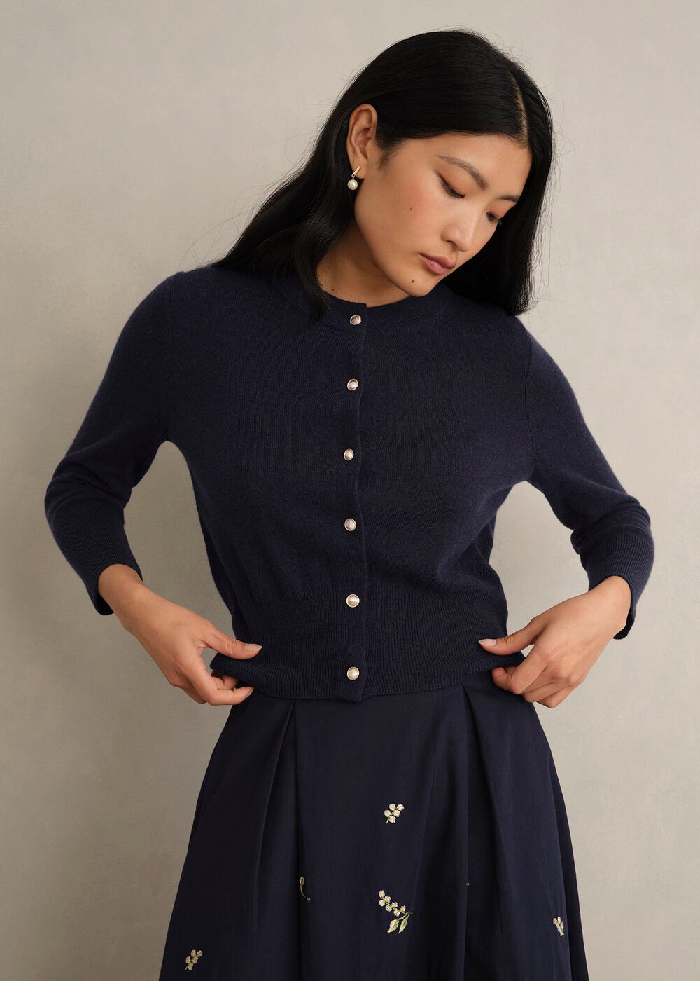 Tresco Cardigan, Midnight Navy, hi-res