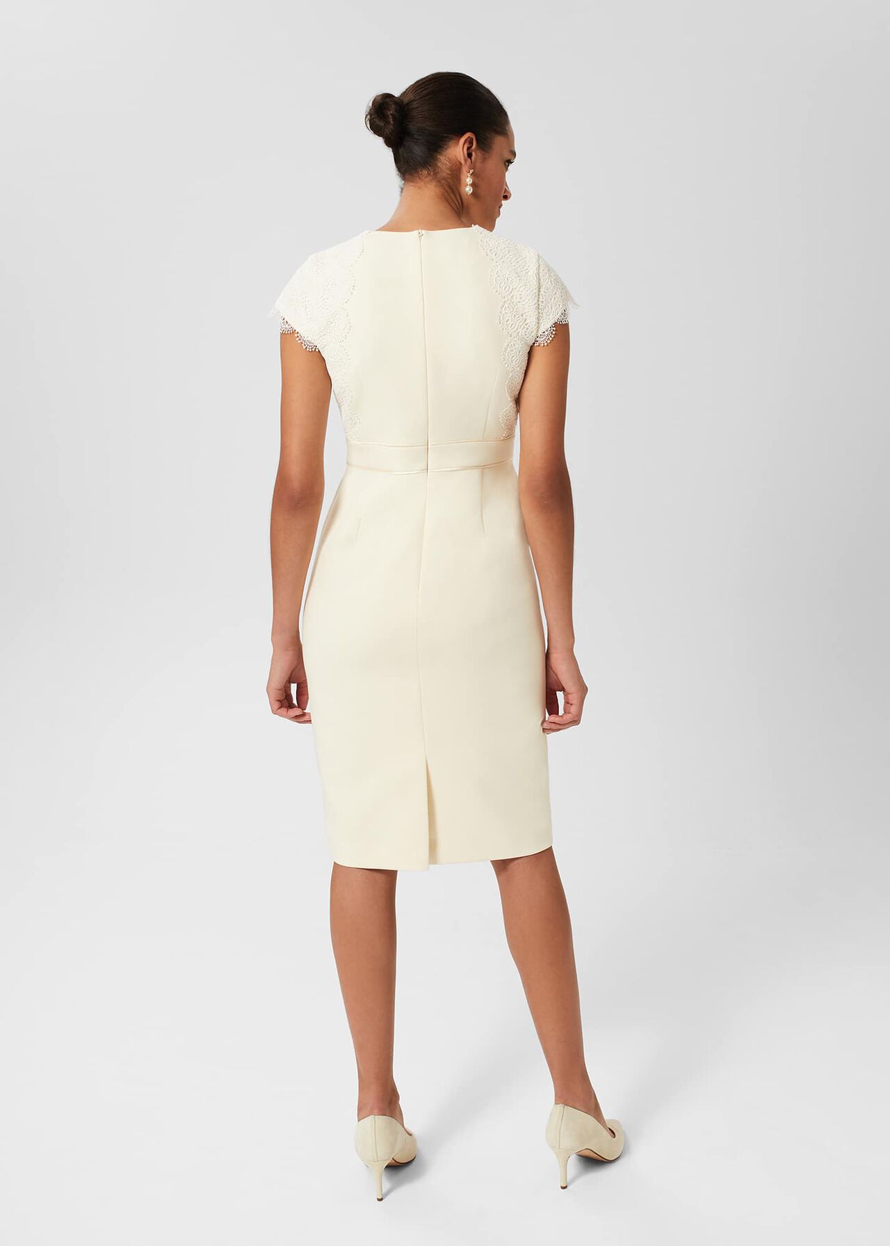 Valentina Lace Shift Dress, Pale Yellow, hi-res
