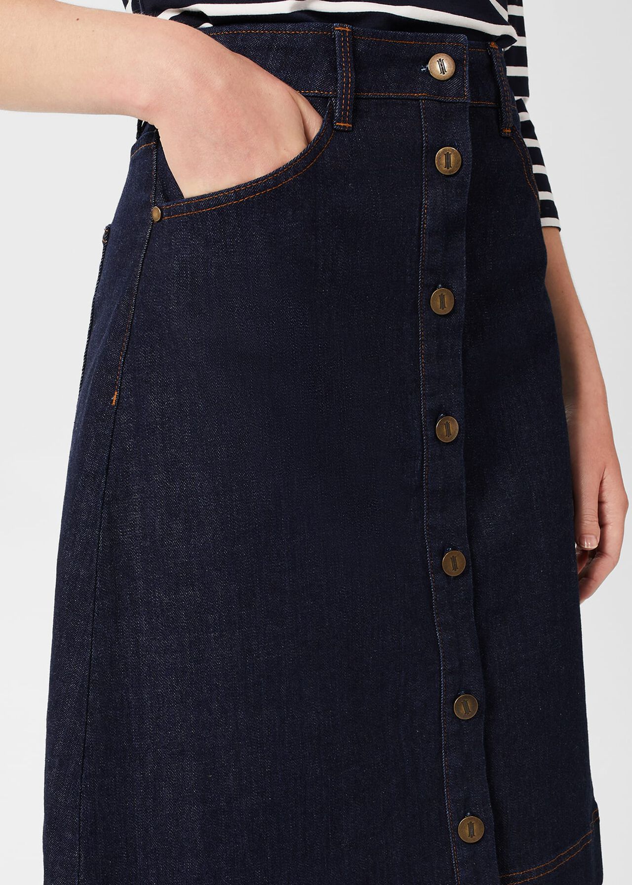 Tabatha Denim Skirt, Indigo, hi-res