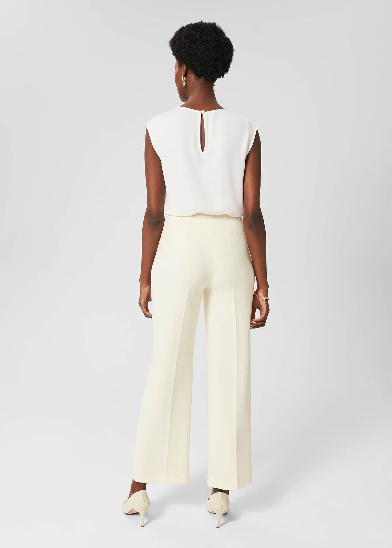 Rachael Wide Trousers, Pale Yellow, hi-res