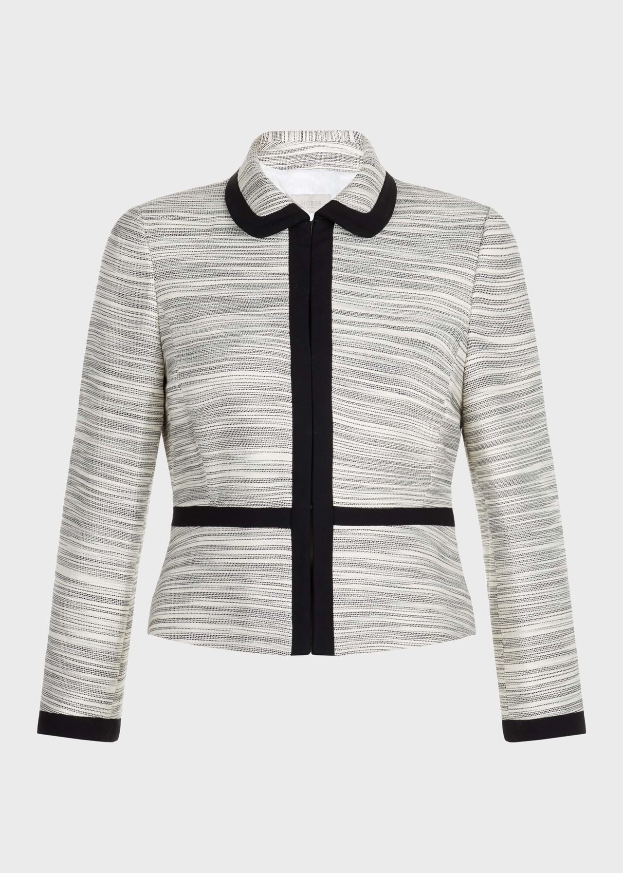 Amira Cotton Blend Collar Jacket, Neutral Black, hi-res