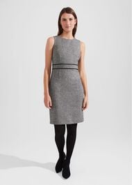 Elle Wool Dress, Black White, hi-res