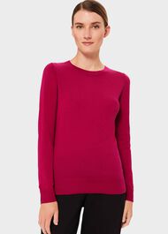 Penny Merino Wool Sweater, Hot Pink, hi-res