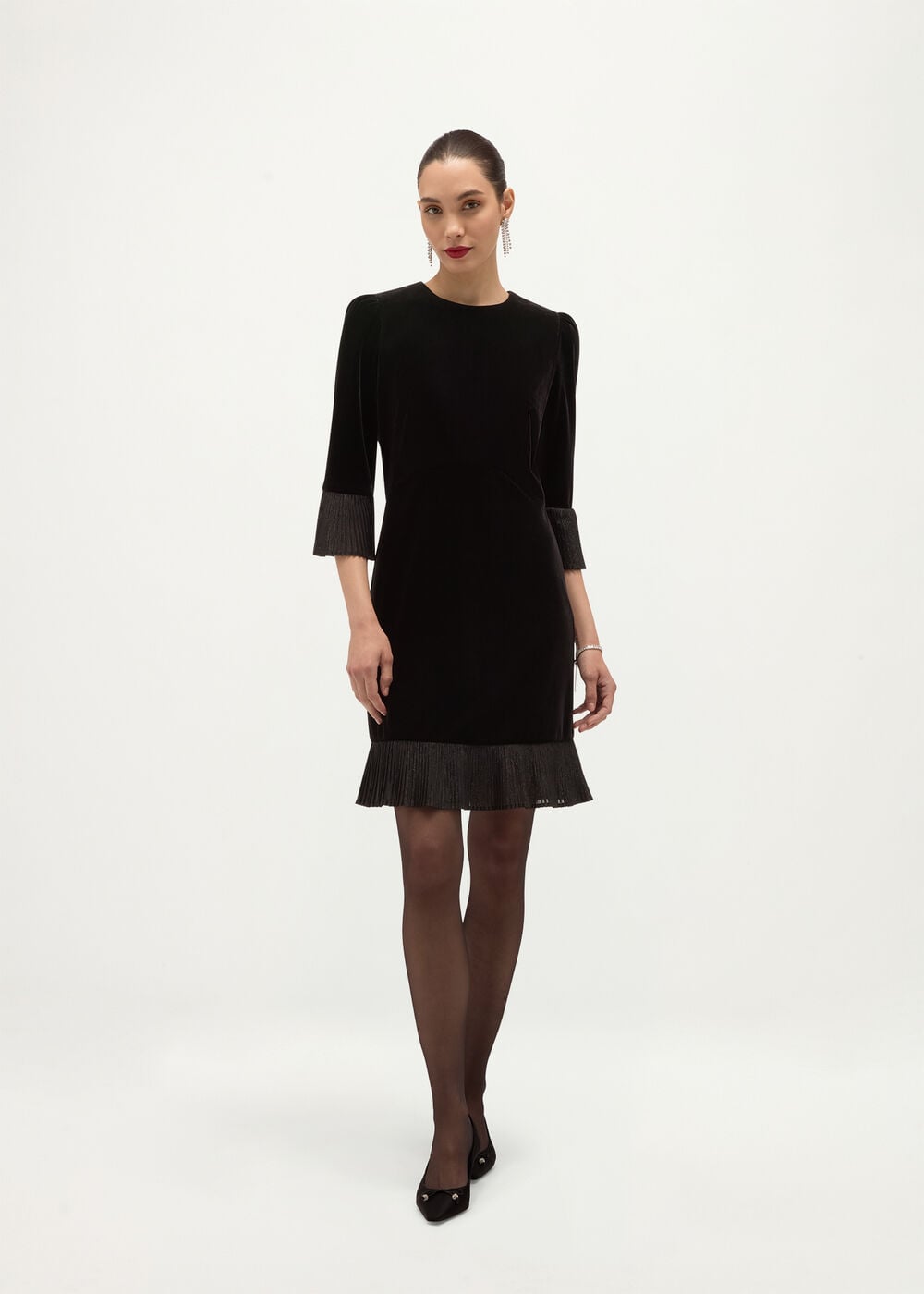 Petite Ashley Velvet Mini Dress