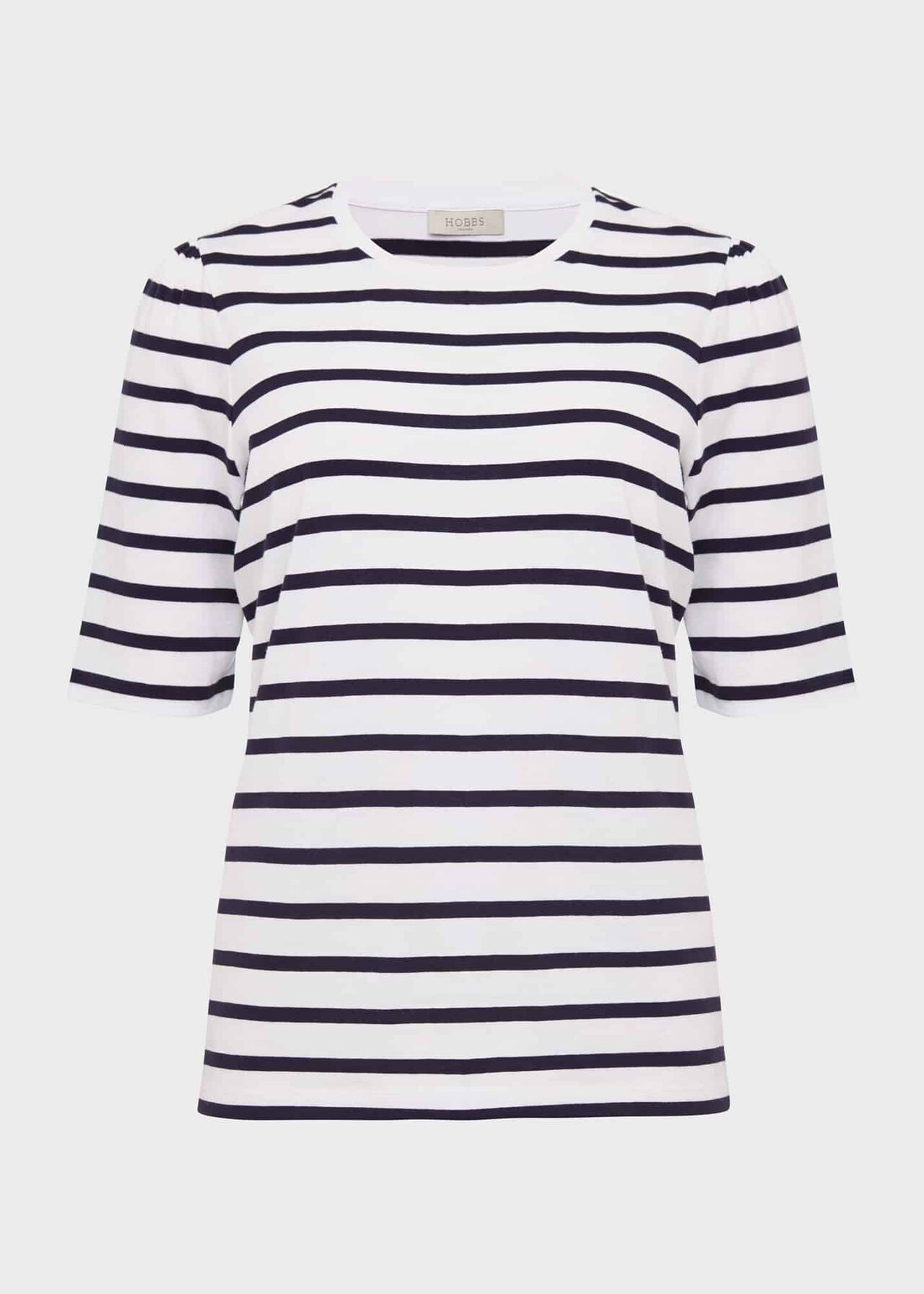 Eva Striped T-Shirt, White Dark Navy, hi-res