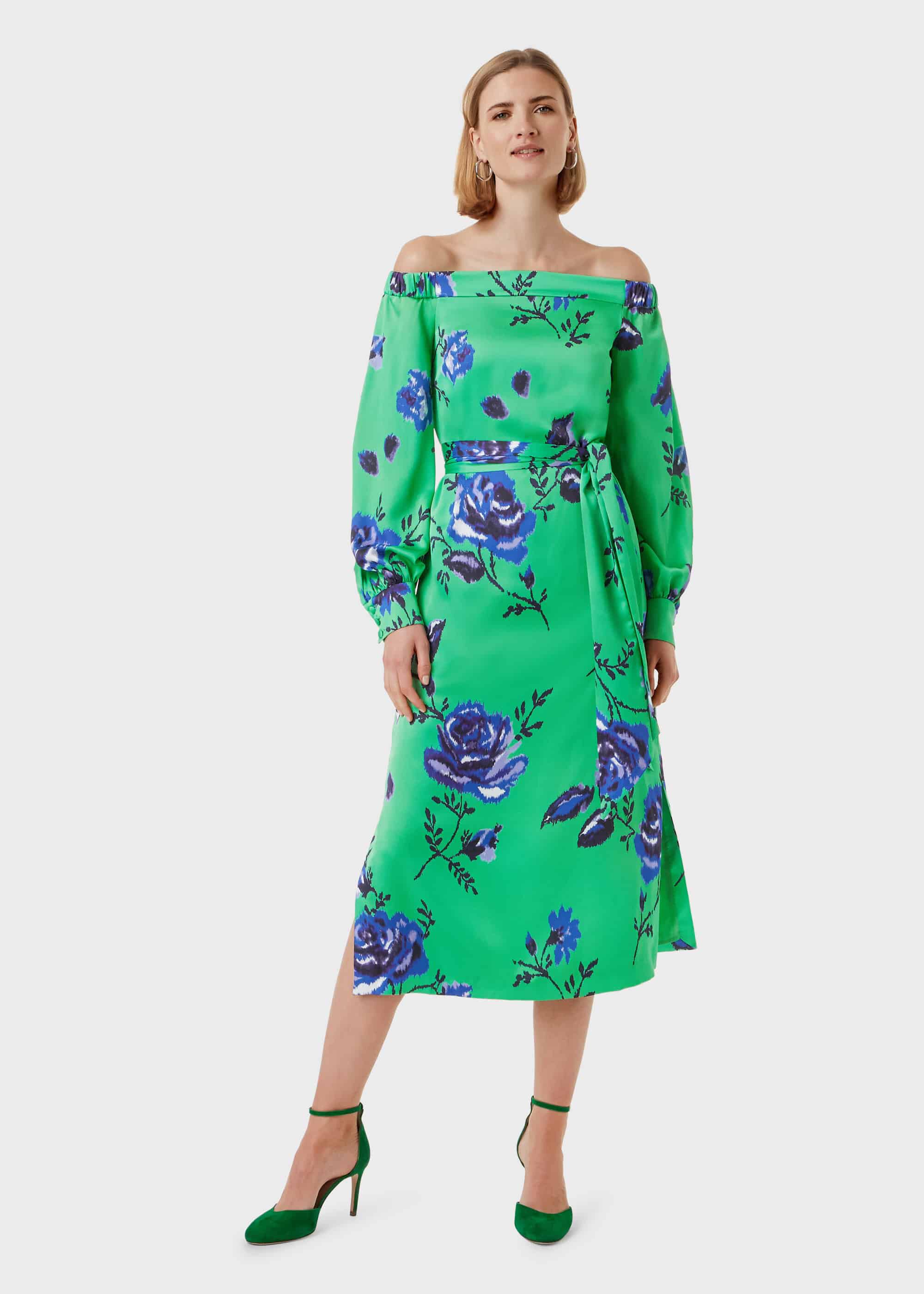 hobbs green floral dress