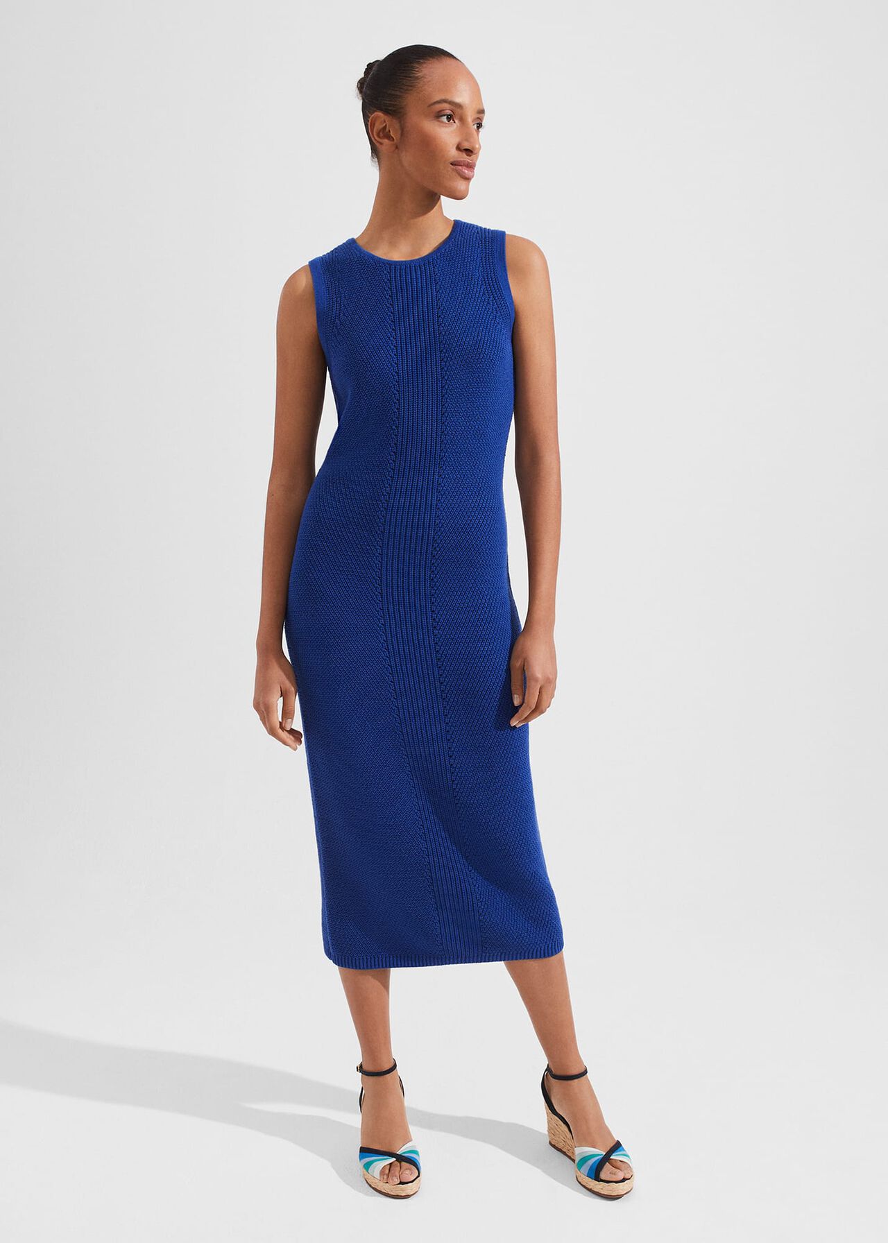 Elea Knitted Dress, Cobalt Blue, hi-res