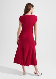 Reena Ribbed Knitted Dress, Berry Red, hi-res