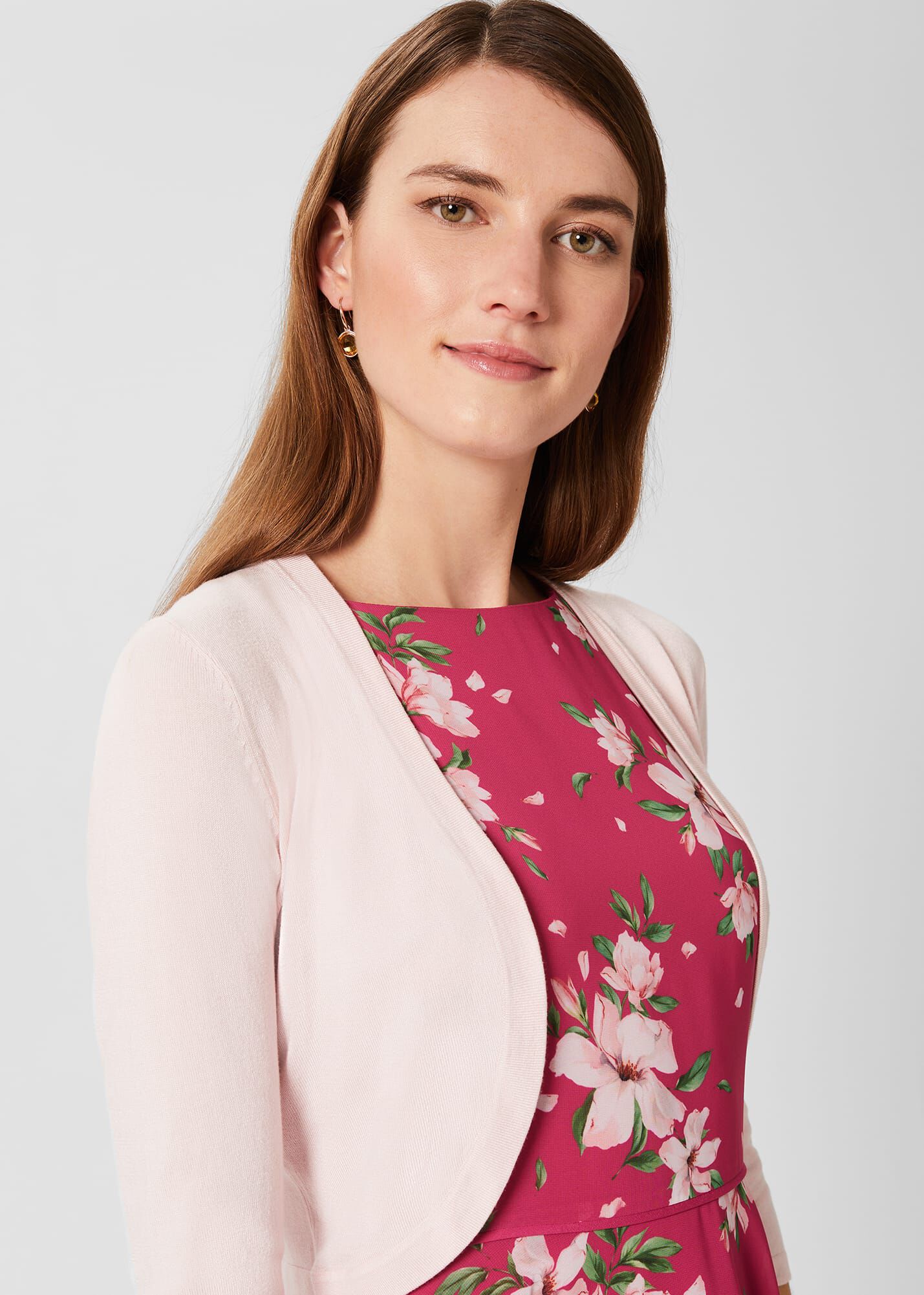 Hobbs carrie bolero top pink