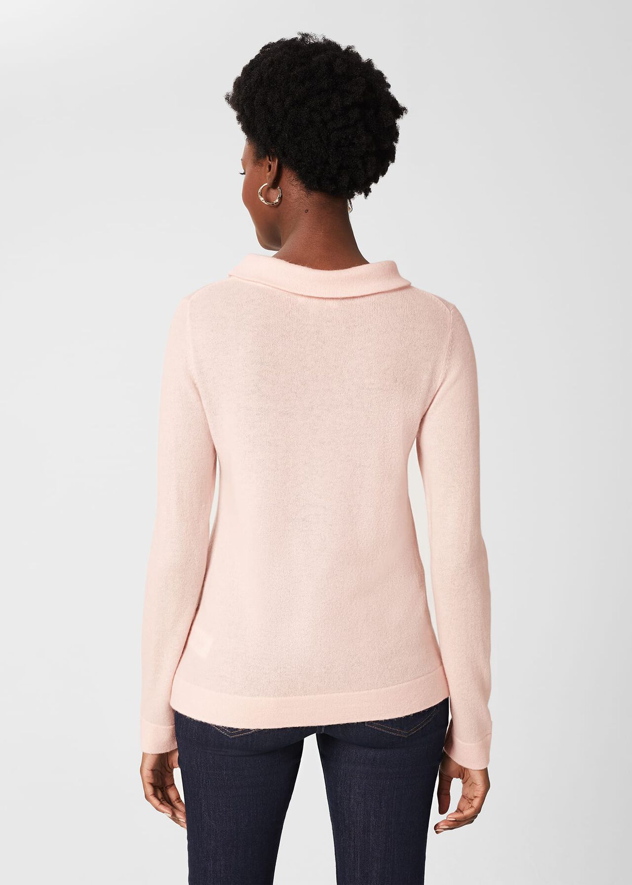 Audrey Wool Cashmere Sweater, Pale Pink, hi-res