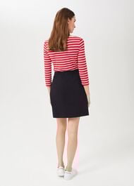 Jordan Cotton Blend A Line Skirt, Navy, hi-res