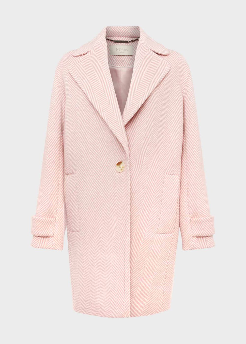 Carmina Wool Blend Coat, Pale Pink Ivory, hi-res
