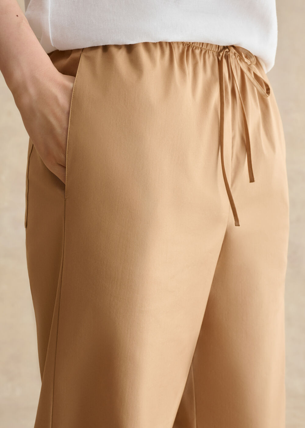 Lorrie Cotton Trousers, Cashew Brown, hi-res