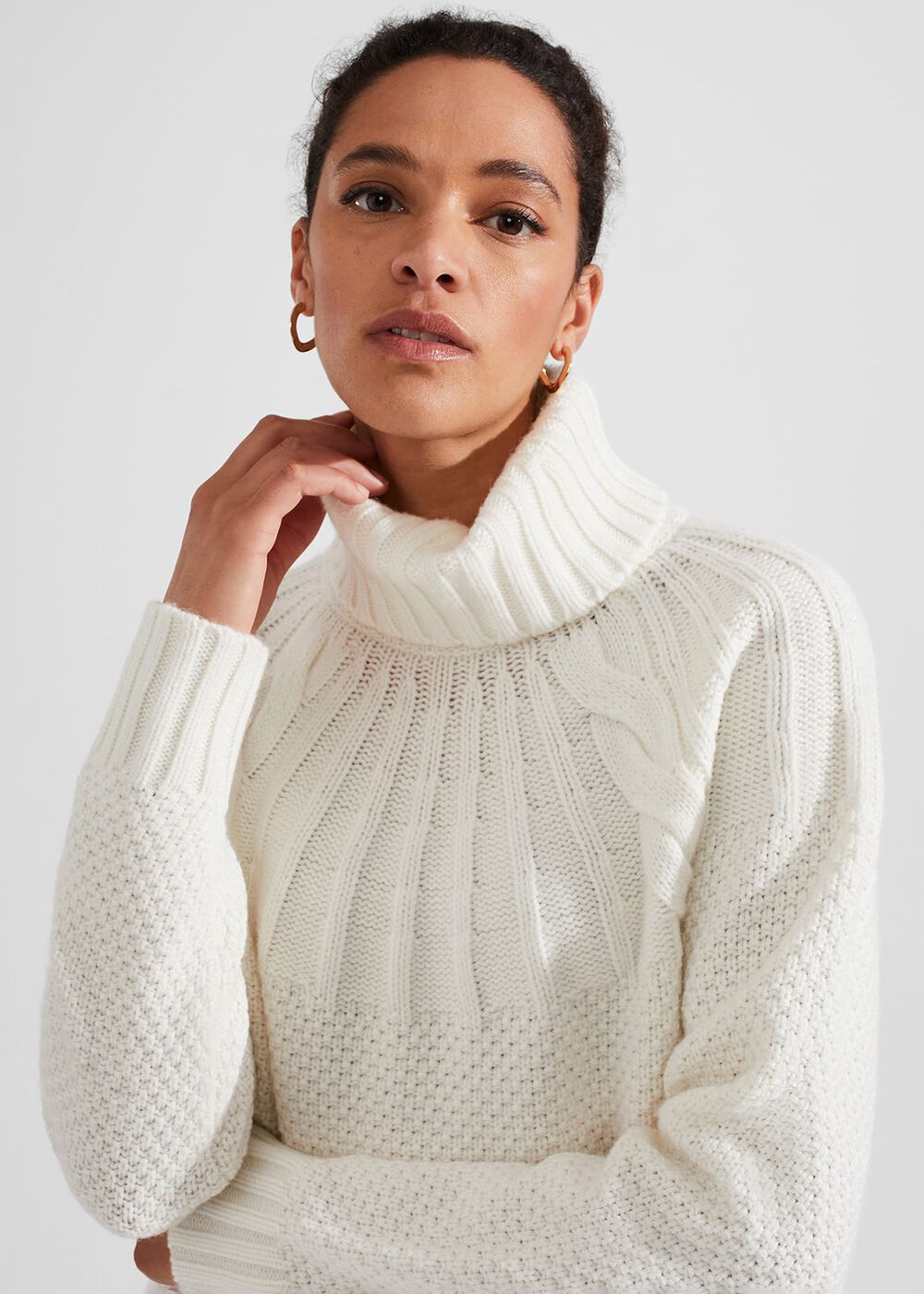 Shauna Cable Jumper With Alpaca, Ivory, hi-res