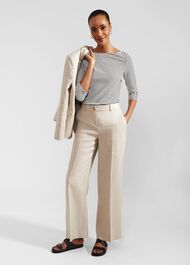 Roberta Wide Linen Pants, Neutral, hi-res