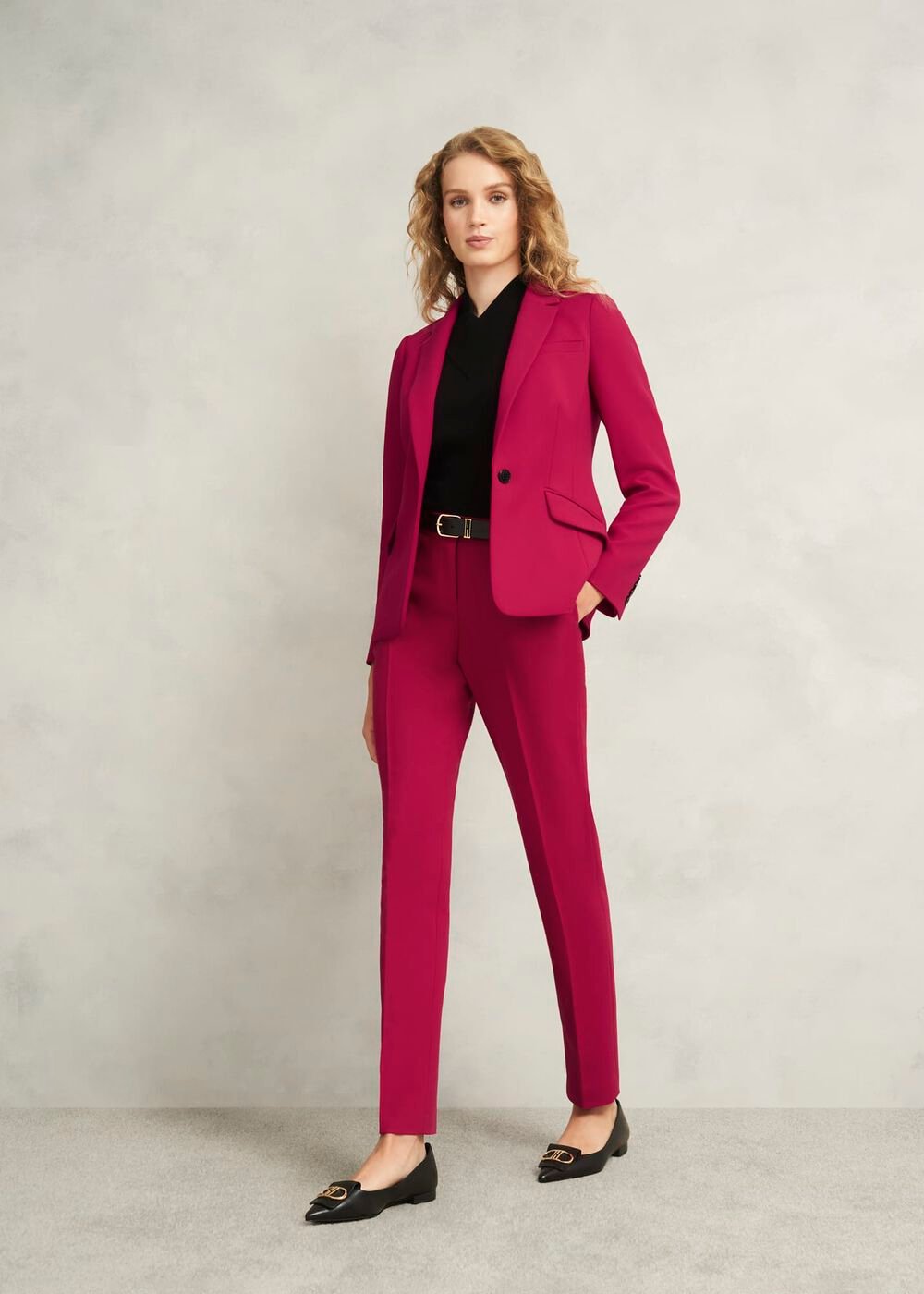 Petite Suki Tapered Trousers, Hot Magenta, hi-res