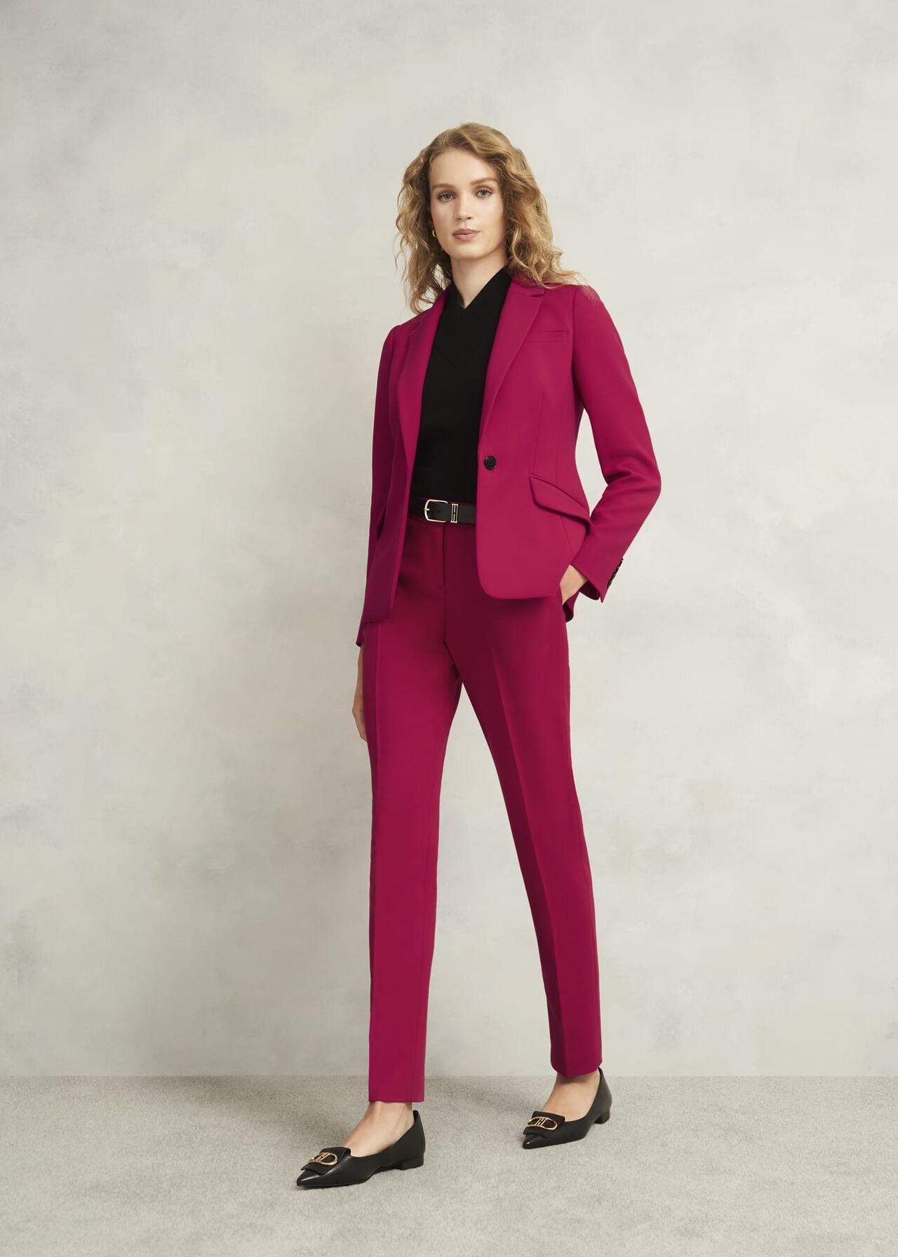 Petite Suki Tapered Trousers, Hot Magenta, hi-res