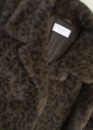 Dania Leopard Faux Fur Coat, Brown Multi, hi-res