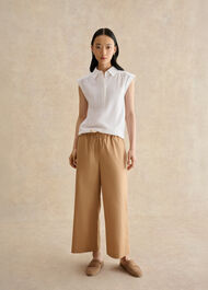 Lorrie Cotton Trousers, Cashew Brown, hi-res