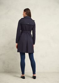 Saskia Shower Resistant Trench Coat, Navy, hi-res