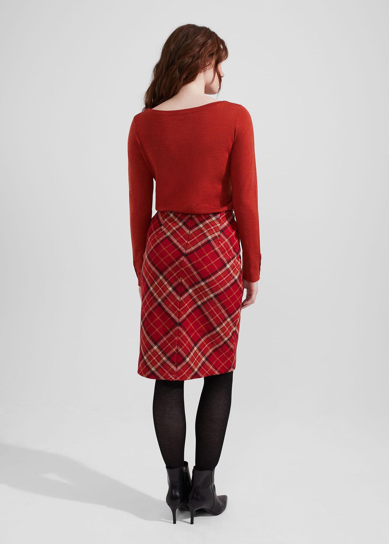 Daphne Wool Skirt, Red Multi, hi-res