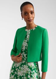 Elize Crepe Jacket, Cilantro Green, hi-res