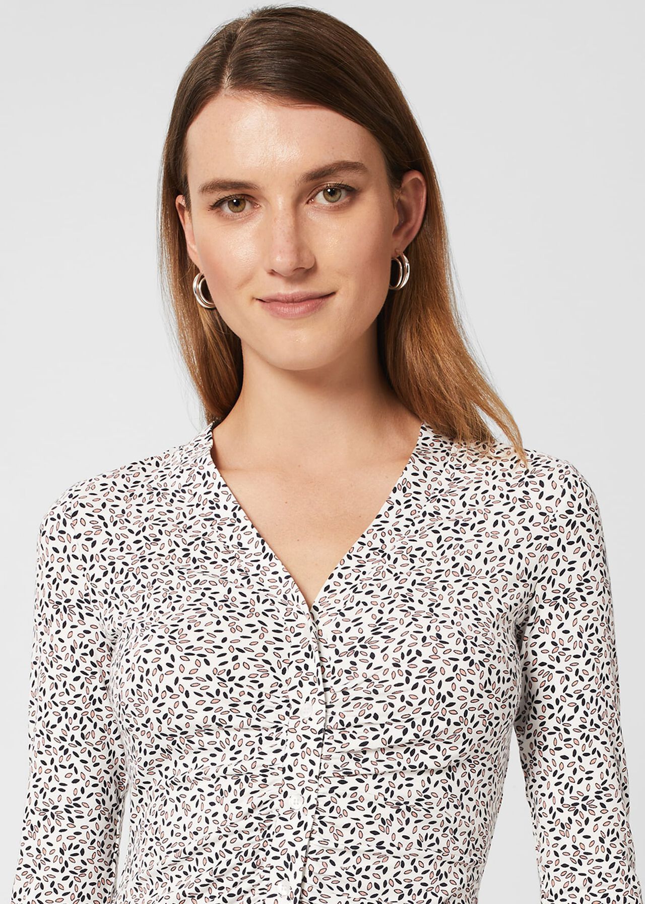 Hattie Printed Top, Ivory Multi, hi-res