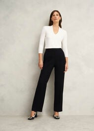 Aimee Double Fronted Top, Ivory, hi-res