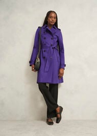 Petite Skylar Shower Resistant Trench Coat, Future Purple, hi-res