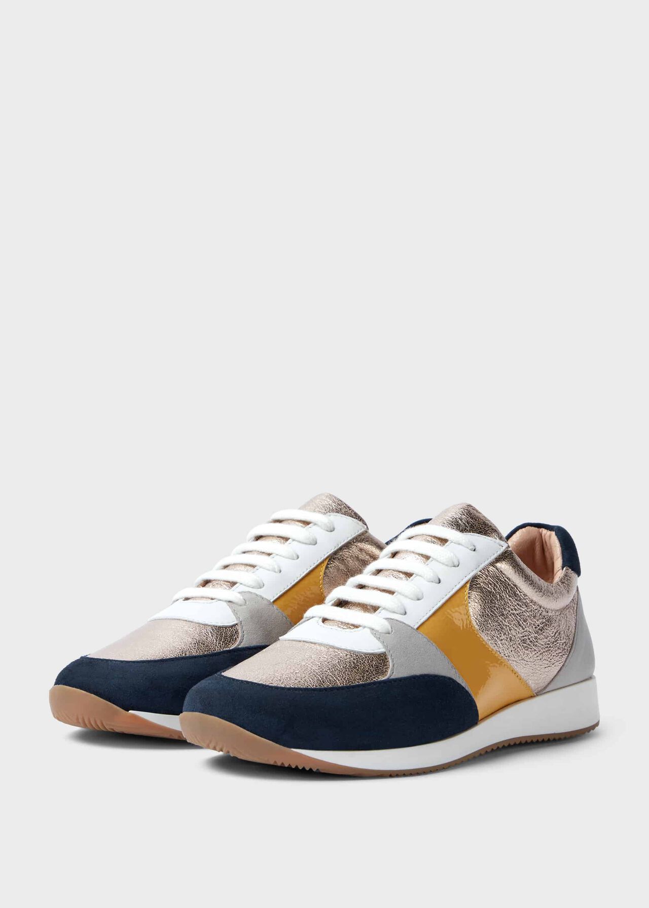 Mara Metallic Multi Leather Trainers, Metallic Multi, hi-res