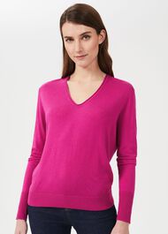 Kim Sweater With Silk, Magenta, hi-res