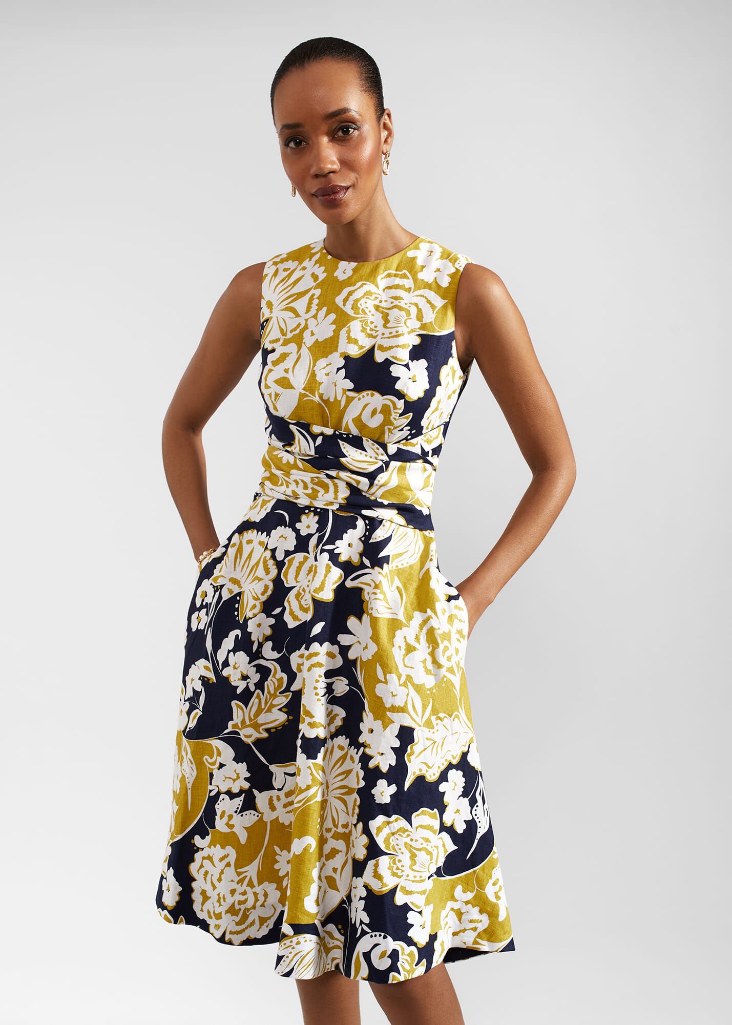 Hobbs yellow twitchill dress store
