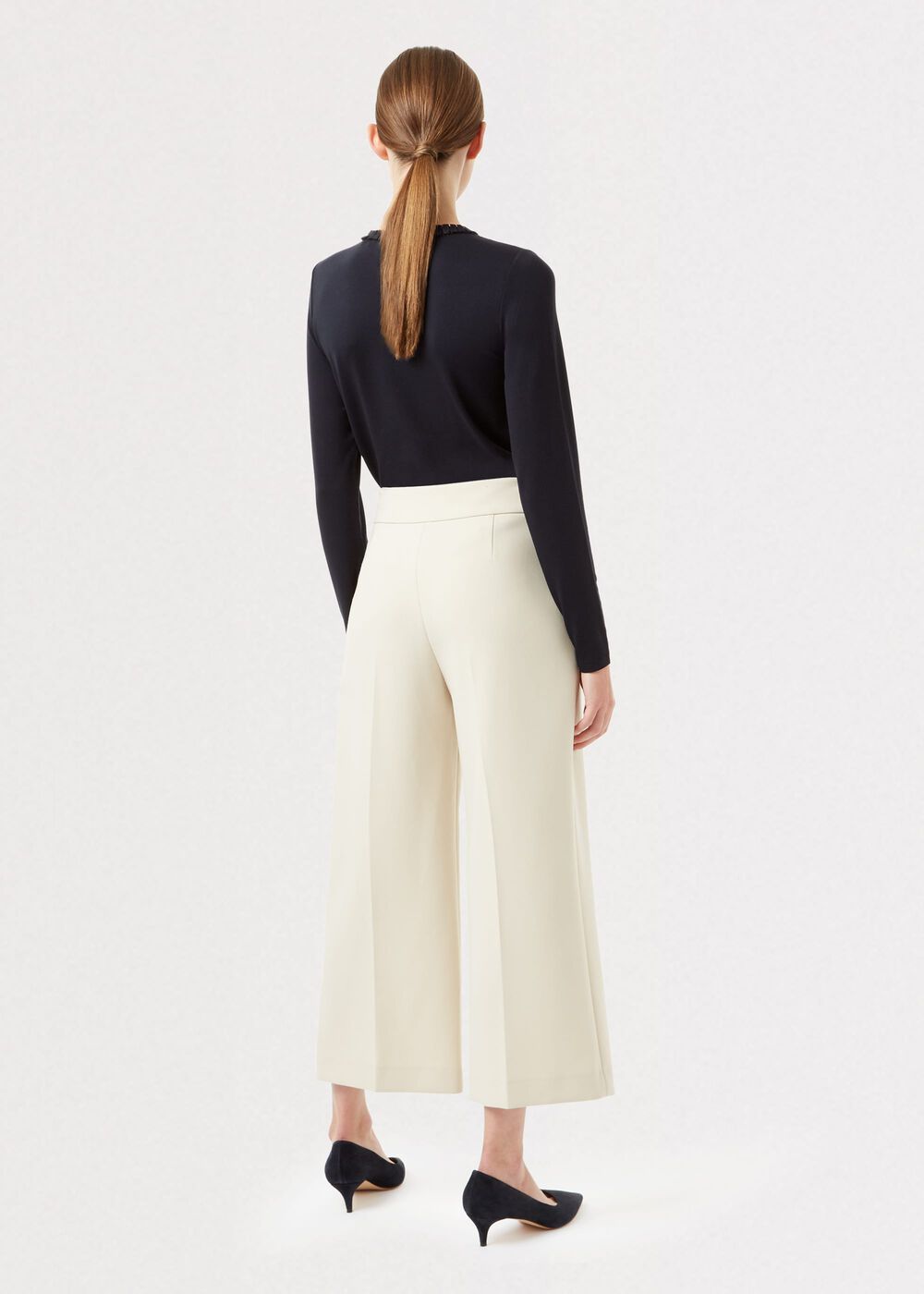 Kirby Pleat Neck Top, Navy, hi-res