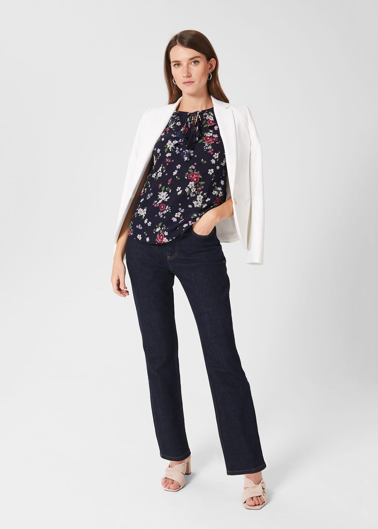 Darcey Floral Top, Navy Multi, hi-res