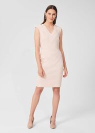 Frida V Neck Shift Dress, Pale Pink, hi-res