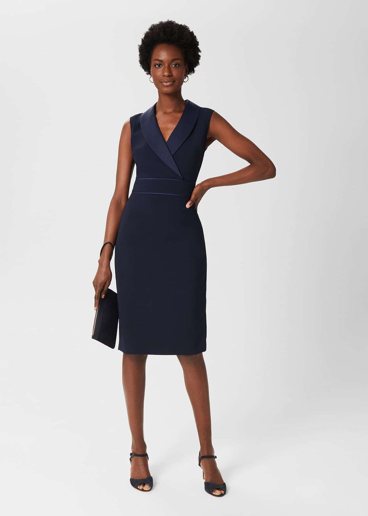 Kara Tux Shift Dress, Midnight Navy, hi-res