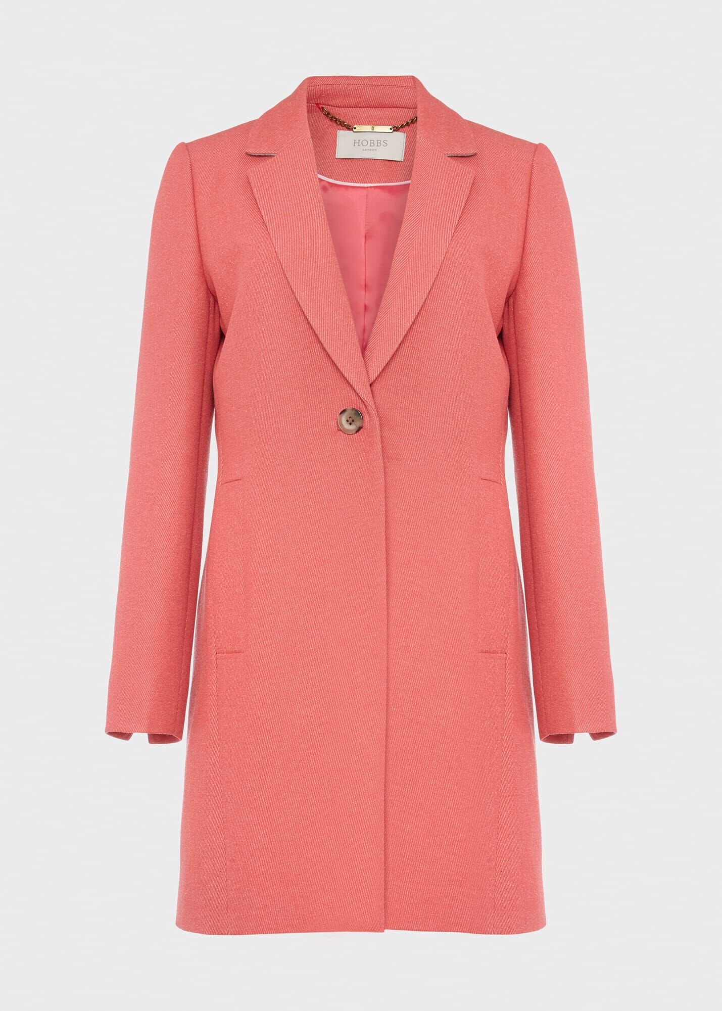 Coral wool coat top